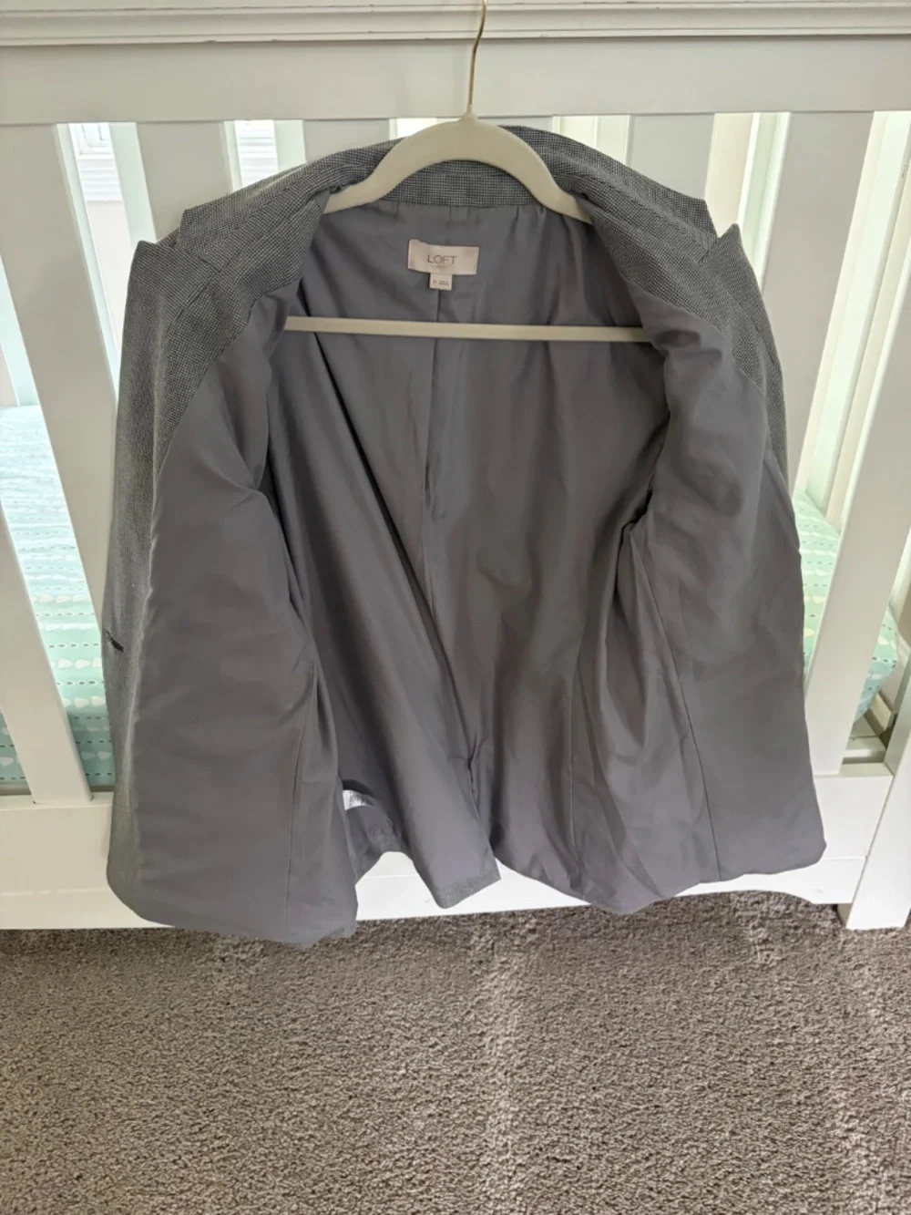 Loft size 10 Gray Houndstooth Blazer